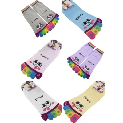 Funny Toe Socks Cotton Five Finger Socks Colorful Ankle Socks Cartoon Crew Socks