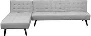 3-Seater Corner Sofa Bed with Lounge Chaise Couch Furniture Light Grey