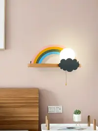 在飛比找樂天市場購物網優惠-北歐兒童房彩虹壁燈創意個性臥室房間床頭燈具溫馨女孩公主房燈飾