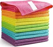 Microfiber Cleaning Cloths, Pack of 12, Highly Absorbent Cleaning Supplies, Lint Free Cloths for Multiple-use, Powerful Dust Removal Cleaning Rags for House, Kitchen, Car Care(12x12 inch)