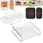 Reusable Silicone Air Fryer Liners&Air Fryer Rack for 5.2L 3.1L Dual Airfryer AU