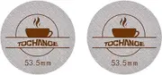 TOCHANGE 2 Pcs Puck Screen 53.5mm, Espresso Puck Screen for 53.5mm Portafilter, Resuable 1.7mm Thickness 150μm, 316L Stainless Steel, Coffee Filter Screen Mesh for Breville Espresso Machine