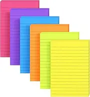 Sticky Notes, 6 Pads Colored Lined Sticky Notes,4x6 inch Sticky Note Pads, Self Sticky Notes with Line Colorful Post Memos for Office, School and Home, 45 Sheets*6 Pack