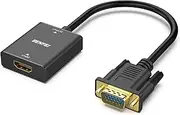 BENFEI HDMI Female to VGA Male Adapter with 3.5mm Audio Jack Plug Unidirectional HDMI Computer to VGA Monitor/TV Adapter Compatible with TV Stick Laptop PC Raspberry Pi Roku Xbox