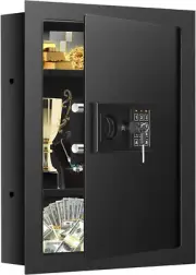 25.6" Tall Fireproof Wall Safes between the Studs 16" Centers, Heavy Duty Electr