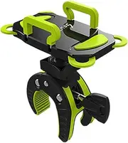 ihens5 Bike Phone Mount, Motorcycle Mountain Bike Handlebar Bicycle Golf Cart Stroller Cell Phone Holder with Rubber Strap 360 Degrees Rotate for iPhone X 8 7 6 6s Plus Samsung (Green)
