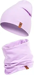 [HEYO] Children's Beanie Hat Tube Scarf Cotton Round Scarf Soft Girls Boys Autumn Spring Set Autumn Set