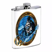 Sea God Em3 Flask 8oz Stainless Steel Hip Drinking Whiskey