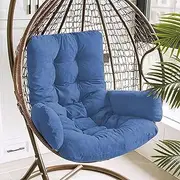 Outdoor Hanging Hammock Chair Swing Cushion Replacement Large Egg Chair Swing Cushion for Thick Rattan Swing Washable Waterproof Sun Protection Blue Color