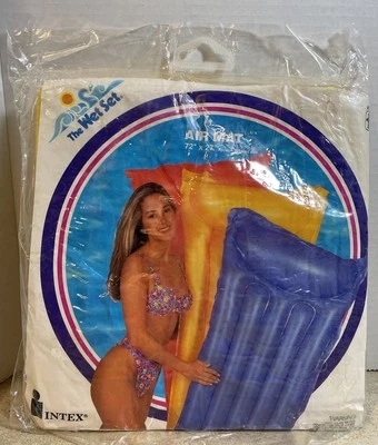 Intex The Wet Set Yellow Inflatable 1994 Pool Float Lounger 72"x 27" New NOS