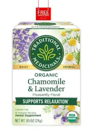 Traditional Medicinals Tea, Organic Chamomile & Lavender, Stress Relief, 16 Tea