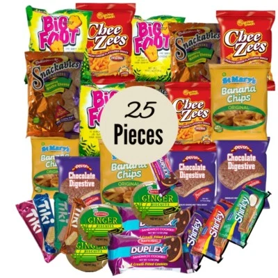 Jamaican Assorted Snack Box (25 Snacks)
