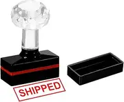 uxcell Ship Stamp Self Inking, Red Ink Office Stamps Pre Inked Message Stamp Refillable Business Stamp, Black