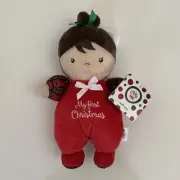 NEW 10” My First Doll Brunette Plush Red Soft Baby Toy Christmas | Baby Starters