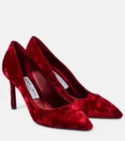[Jimmy Choo] Jimmy Choo Romy 85 velvet pumps AU 11 red