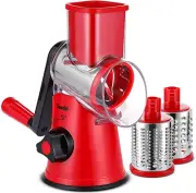 NEW Shredder Grater Cheese Rotary Manual Veg Slicer Nuts Grinder Stainless Drums