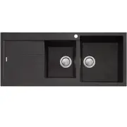 Oliveri Santorini 1 & 3/4 Bowl Topmount Sink with Drainer - Black