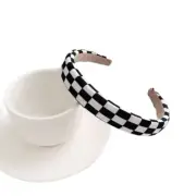 Checkerboard Headbands Black and White Headbands Checkered Padded Headband for W