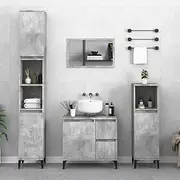 Bathroom Under Sink Cabinet, Bathroom Vanity Base Unit Storage Floor Cabinet Bathroom Cabinet Concrete Grey 65x33x60 cm Engineered Wood