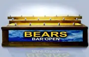 ** BEARS ** LIGHTED 18 BEER Tap handle display BAR OPEN SIGN