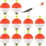 Fishing Floats and Bobbers | 10 Pack Fishing Weighted Floats | EVA Foam Oval Shape, Push Button Buoys, Angler Supplies for Freshwater Beginners