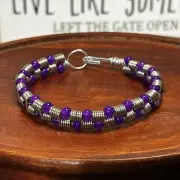 Artisan Handmade Coil Wire Wrapped Beaded Bracelet