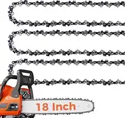 18 Inch Chainsaw Chain 3/8" LP Pitch .050" Gauge 62 Drive Links Fits Poulan, Kobalt, Echo, Ego, Greenworks and More- S62 (3 Packs) (91YNP-6)