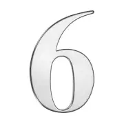 Self-adhesive House Number, 4" 304 Stainless Steel Mailbox Number [Number 6]