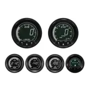 EVO Digital 6 Gauge Set GPS Speedometer White & Green LCD MPH °F PSI 85mm & 52mm
