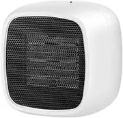 Portable Desktop Ceramic Fan Mini Heater Electric 450-800W - 2 Heat Settings Low Energy, Efficient, Overheat & Tip-Over Protection (White)