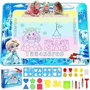 Water Doodle Mat,Kids Toys for Ages 3-5,Toddlers Drawing Writing Toys Bring Magic Pens,Double Sided Neon Color Painting Mat,Christmas Birthday Gifts for 3 4 5 6 7 8 9 10 Years Old Girls Boys