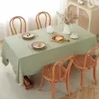 100% Pure Linen Tablecloths 60x120Inches,Rectangle Table Cloth for Dining,Pic...