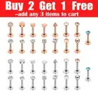 15-30PCS Stainless Steel Labret Lip Stud Tragus Cartilage 16G Nose Ring Piercing