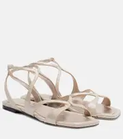 [Jimmy Choo] Jimmy Choo Ayla leather sandals AU 10.5 gold