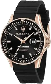 [Maserati] SFIDA 44MM AUTO BLK DIAL BLK SILICON ST