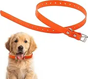 Orange Waterproof Dog Collar, Adjustable TPU Collar Strap Band Buckle Fits for Bark, Shock, Training Dog
