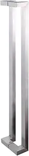 Modern Square Barn Door Handles,Push Pull Door Handle,Double Sided H Shape Sliding Door Handle,Stainless Steel,Fit for Glass Door Wooden Door(Silver,120cm(47 1/4"))