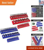 Magnetic Socket Organizer Set, 6PCS Magnetic Socket Holder, 1/4", 3/8", 1/2" ...