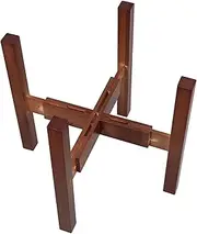 HIAKDOFT Adjustable Flower Pot Stand Heavy Duty Wooden Planter Riser for 8-12 Inch Pots Modern Design for