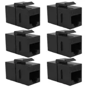 6x Cat5E RJ45 Network Ethernet Keystone Jack Coupler Cable Joiner Snap In Black