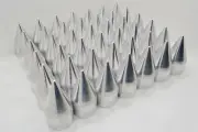 40Pc Billet Aluminum Spike 22x1.5 Thread On Lug Nut Caps 4" Tall Machined Finish