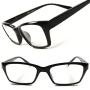 Casual Smart Nerd Geeky Look Rectangle Black Frame Reader 2.00 Reading Glasses