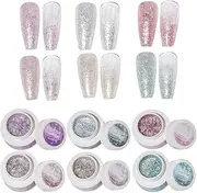 Wezalget Glitter Nail Polish, Sparkly Bright Color Polish, High Density Chip-Resistant Beauty Accessories for Daily Party Home Salon