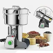 Electric Grain Mill Grinder, High Speed Stainless Steel Powder Machine, 4500W Stainless Steel High-Speed Spice Herb Grinder Superfine Machine, for Dry Wheat, Oats, Corn, Spices, Herbs