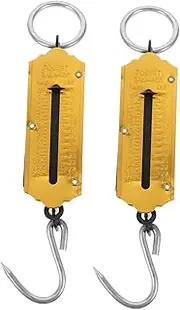 [LOORGVEL] 2Pcs Portable Spring Scale Hanging Weight Scale Durable Mechanical Hook Scale for Home Fishing and Travel No Batteries Required Easy to Use