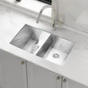 820x457mm Handmade Stainless Steel Undermount / Topmount Kitchen Laundry Sink