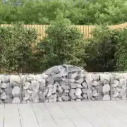 NNEVL Arched Gabion Baskets 2 pcs 200x50x60/80 cm Galvanised Iron