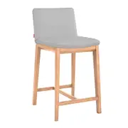 Wilson Leather Bar Stool - Grey/Natural