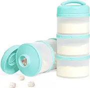Termichy Stackable Formula Dispenser Portable Milk Powder Container, 2 Pack, Mint