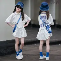 在飛比找蝦皮購物優惠-@李小西女童裝 大童裝 polo 中大童套裝 韓版女童裝 中